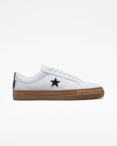 Women's Converse One Star Pro Cordura Canvas Skate Shoes White / Black | AU 564C0H